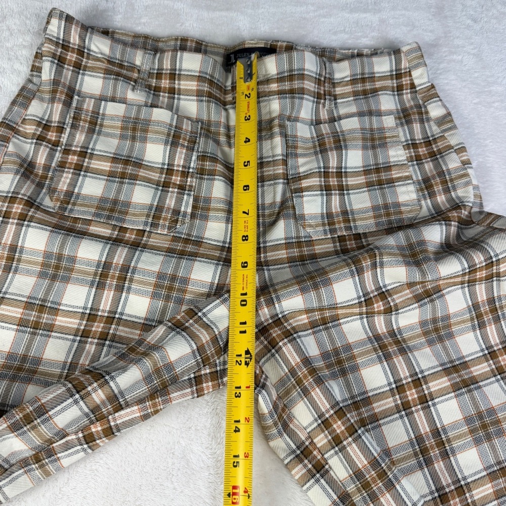 Jules & Leopold Plaid Wide Leg Pants Womens XL Brown High Rise Dark Academia - Picture 5 of 11